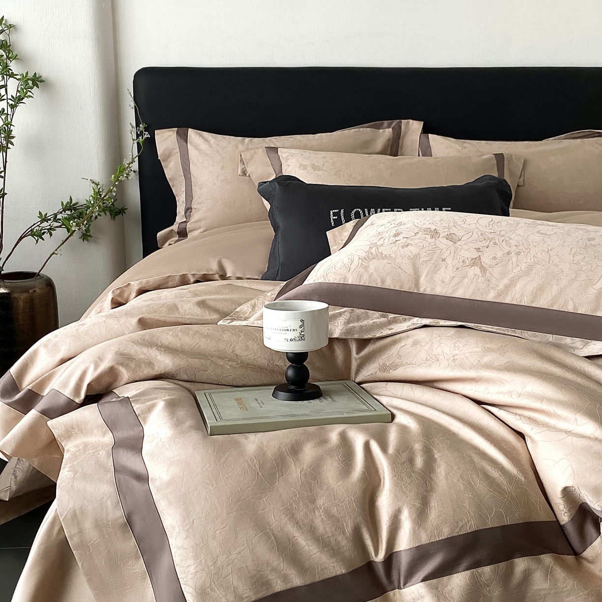 91家纺网 家纺一手货源 找家纺 （总）2025秋冬新款长绒棉提花四件套-盛妍