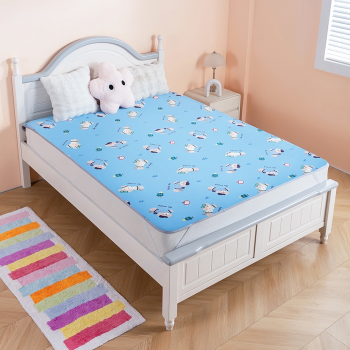 91家纺网 家纺一手货源 找家纺 （总）芙宁娜家纺 2025新款水晶绒隔尿垫防水床单透气整床水洗床垫床笠款