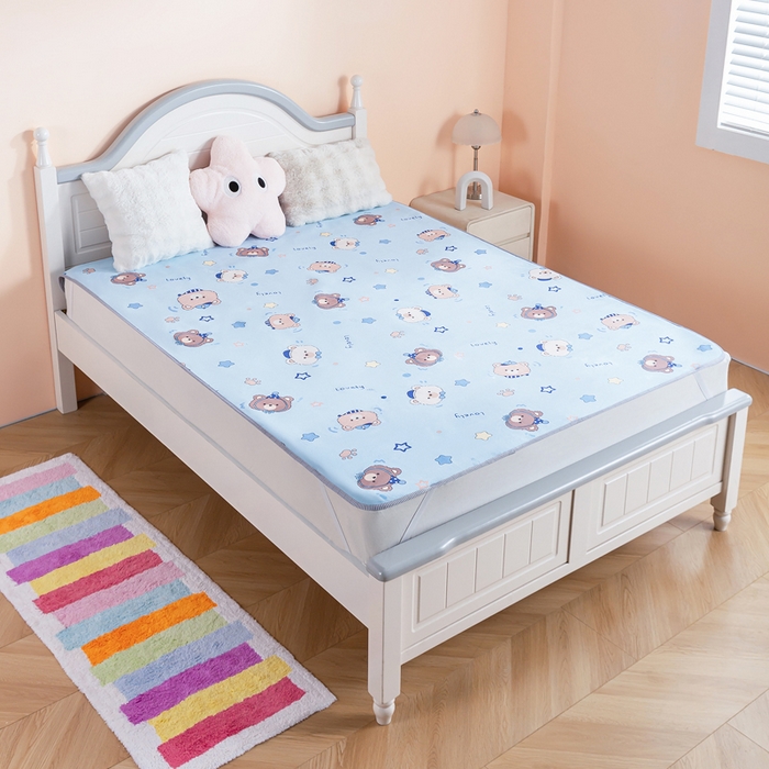 91家纺网 家纺一手货源 找家纺 （总）芙宁娜家纺 2025新款水晶绒隔尿垫防水床单透气整床水洗床垫床笠款