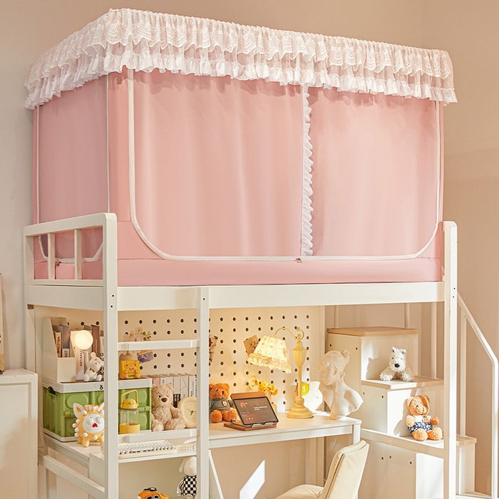 91家纺网 家纺一手货源 找家纺 （总）安金蚊帐2025新款加高加大90*200*130上下铺学生蚊帐100%遮光法式纯色