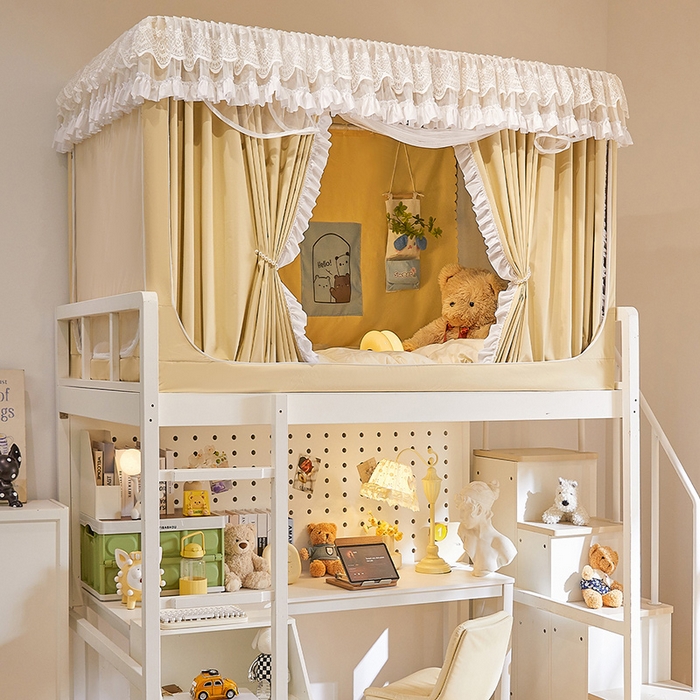 91家纺网 家纺一手货源 找家纺 （总）安金蚊帐2025新款加高加大90*200*130上下铺学生蚊帐100%遮光法式纯色