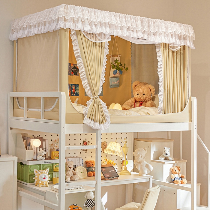 91家纺网 家纺一手货源 找家纺 （总）安金蚊帐2025新款加高加大90*200*130上下铺学生蚊帐100%遮光法式纯色