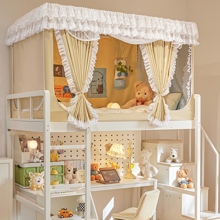 91家纺网 家纺一手货源 找家纺 （总）安金蚊帐2025新款加高加大90*200*130上下铺学生蚊帐100%遮光法式纯色