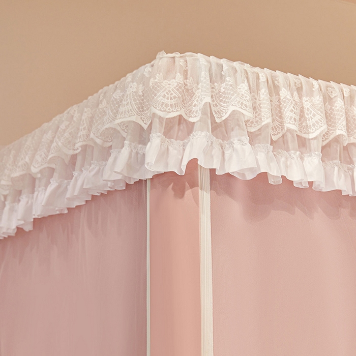 91家纺网 家纺一手货源 找家纺 安金蚊帐2025新款加高加大90*200*130上下铺学生蚊帐100%遮光法式纯色 法式纯色-粉