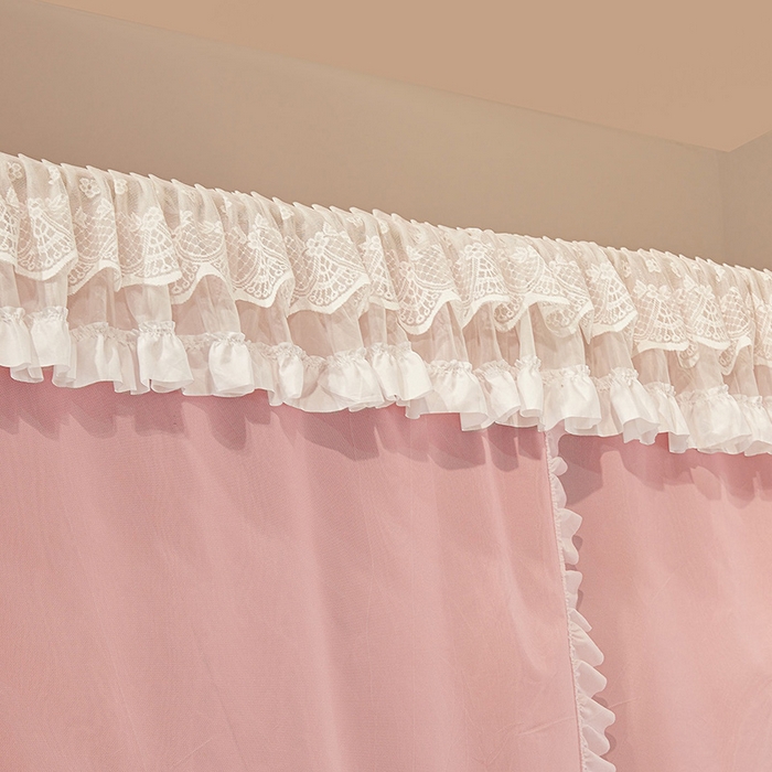 91家纺网 家纺一手货源 找家纺 安金蚊帐2025新款加高加大90*200*130上下铺学生蚊帐100%遮光法式纯色 法式纯色-粉