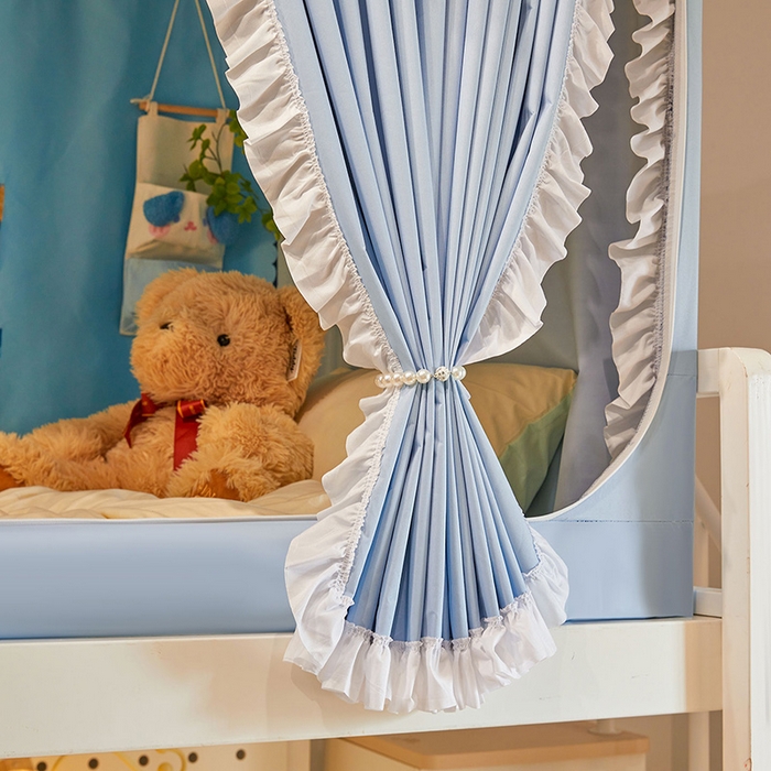 91家纺网 家纺一手货源 找家纺 安金蚊帐2025新款加高加大90*200*130上下铺学生蚊帐100%遮光法式纯色 法式纯色-蓝