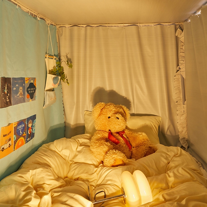 91家纺网 家纺一手货源 找家纺 安金蚊帐2025新款加高加大90*200*130上下铺学生蚊帐100%遮光法式纯色 法式纯色-蓝