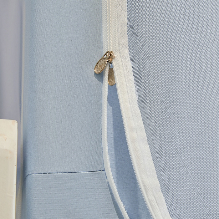 91家纺网 家纺一手货源 找家纺 安金蚊帐2025新款加高加大90*200*130上下铺学生蚊帐100%遮光法式纯色 法式纯色-蓝