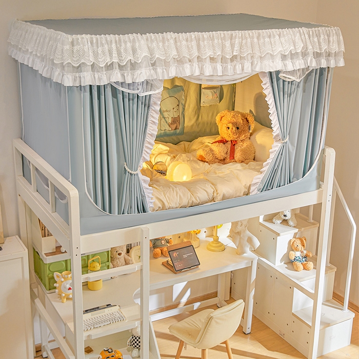 91家纺网 家纺一手货源 找家纺 安金蚊帐2025新款加高加大90*200*130上下铺学生蚊帐100%遮光法式纯色 法式纯色-绿