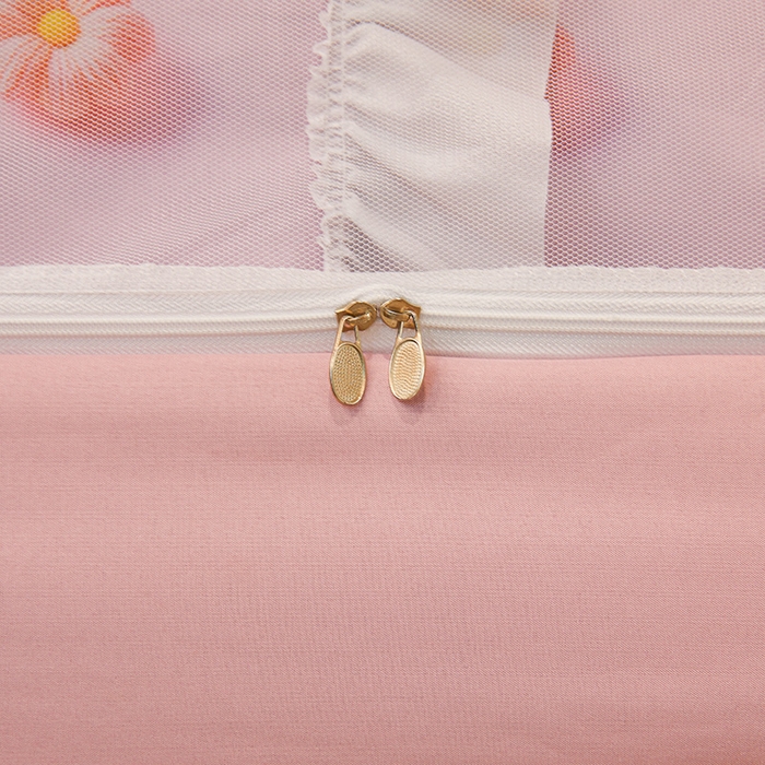 91家纺网 家纺一手货源 找家纺 安金蚊帐2025新款加高加大90*200*130上下铺学生蚊帐100%遮光法式印花 法式印花-粉