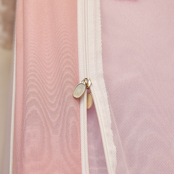 91家纺网 家纺一手货源 找家纺 安金蚊帐2025新款加高加大90*200*130上下铺学生蚊帐100%遮光法式印花 法式印花-粉