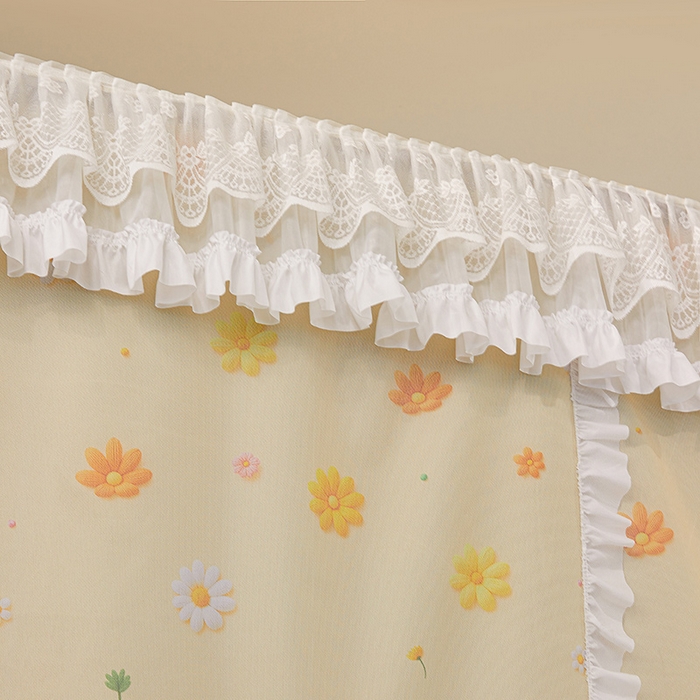 91家纺网 家纺一手货源 找家纺 安金蚊帐2025新款加高加大90*200*130上下铺学生蚊帐100%遮光法式印花 法式印花-黄