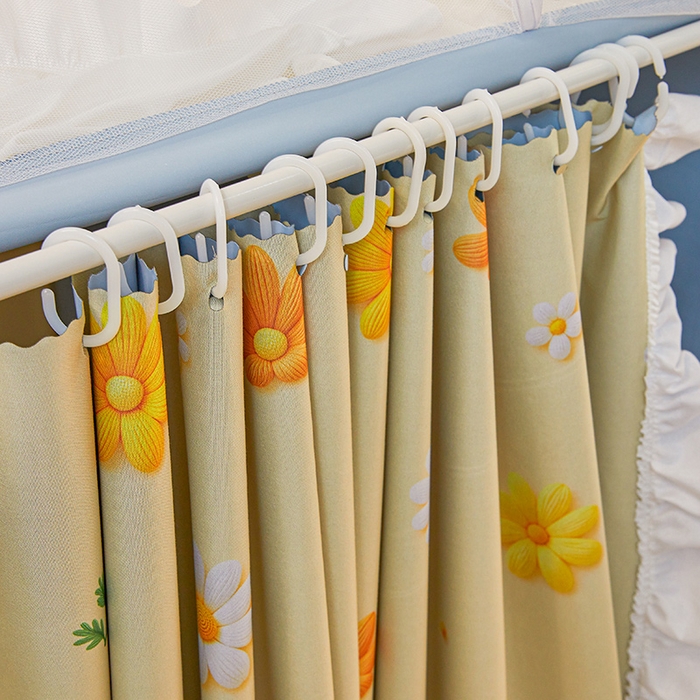 91家纺网 家纺一手货源 找家纺 安金蚊帐2025新款加高加大90*200*130上下铺学生蚊帐100%遮光法式印花 法式印花-黄