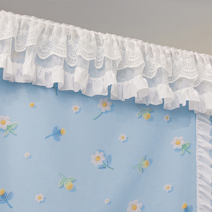 91家纺网 家纺一手货源 找家纺 安金蚊帐2025新款加高加大90*200*130上下铺学生蚊帐100%遮光法式印花 法式印花-蓝