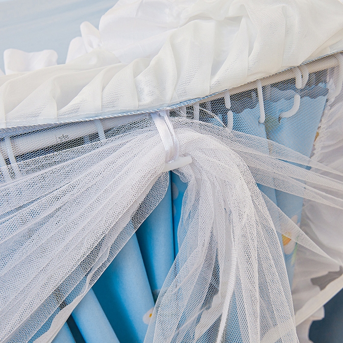 91家纺网 家纺一手货源 找家纺 安金蚊帐2025新款加高加大90*200*130上下铺学生蚊帐100%遮光法式印花 法式印花-蓝