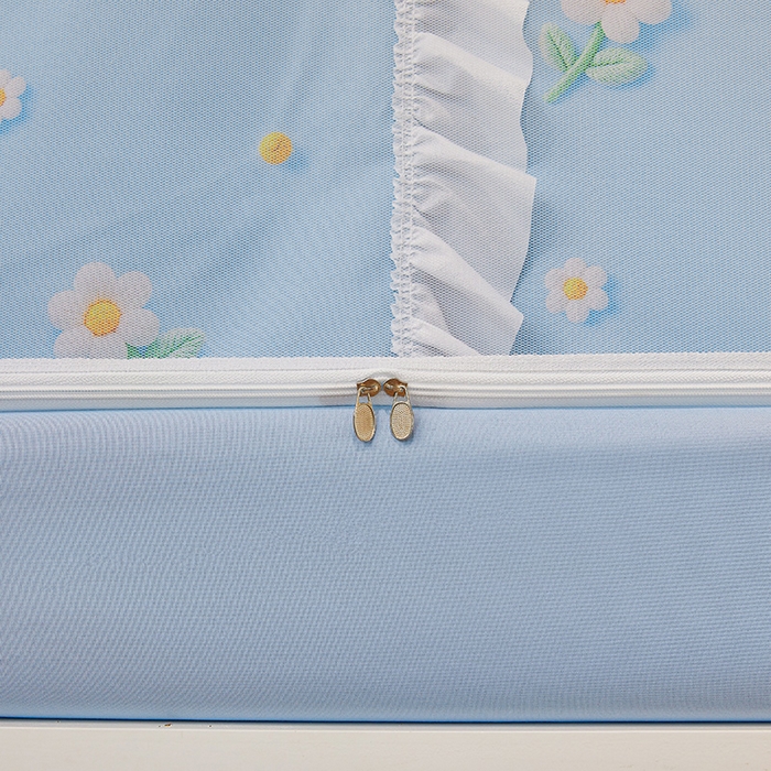 91家纺网 家纺一手货源 找家纺 安金蚊帐2025新款加高加大90*200*130上下铺学生蚊帐100%遮光法式印花 法式印花-蓝