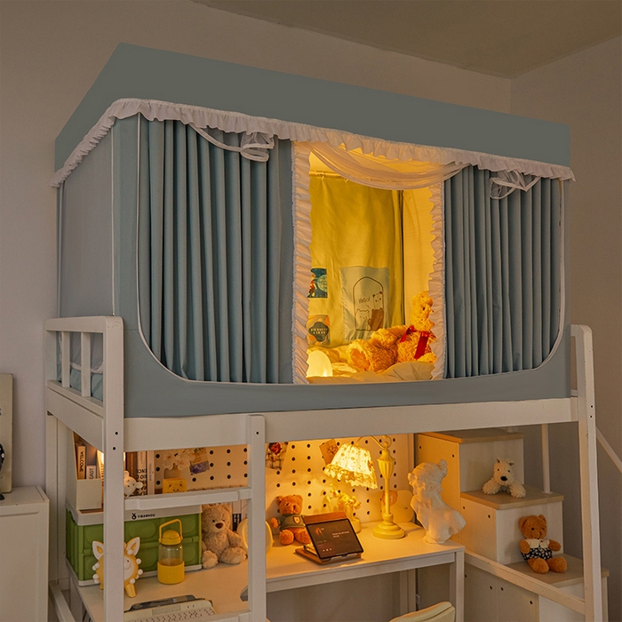 91家纺网 家纺一手货源 找家纺 （总）安金蚊帐2025新款加高加大90*200*130上下铺学生蚊帐99%遮光纯色花边