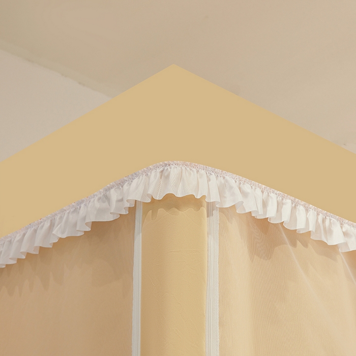 91家纺网 家纺一手货源 找家纺 安金蚊帐2025新款加高加大90*200*130上下铺学生蚊帐99%遮光纯色花边 纯色花边-黄