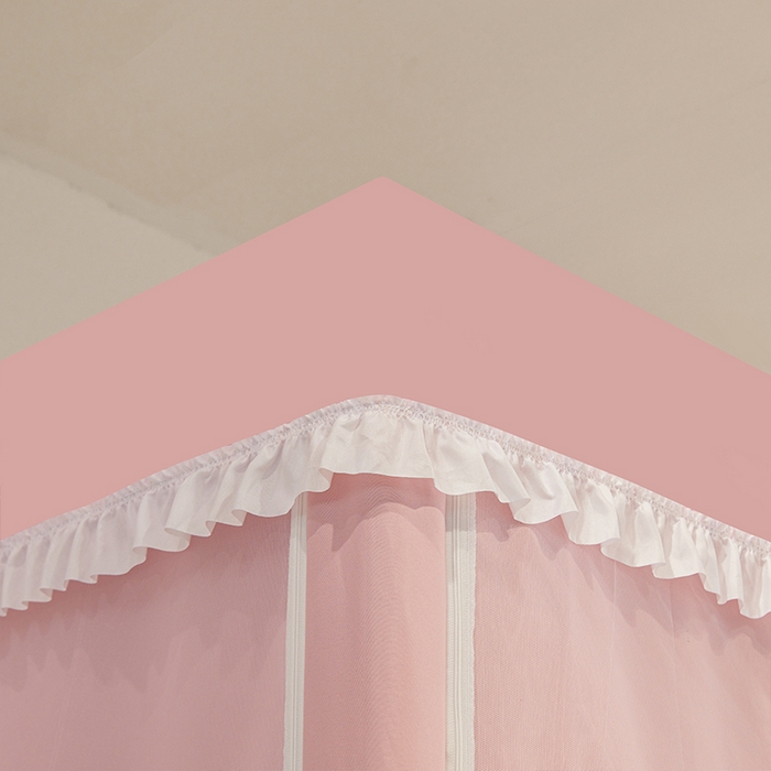 91家纺网 家纺一手货源 找家纺 安金蚊帐2025新款加高加大90*200*130上下铺学生蚊帐99%遮光纯色花边 纯色花边-粉