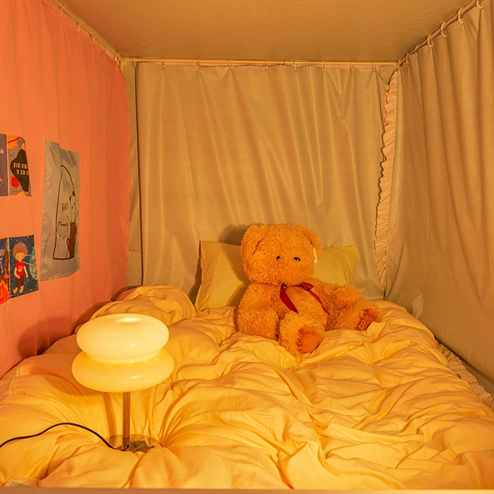 91家纺网 家纺一手货源 找家纺 安金蚊帐2025新款加高加大90*200*130上下铺学生蚊帐99%遮光格子花边 格子花边-粉