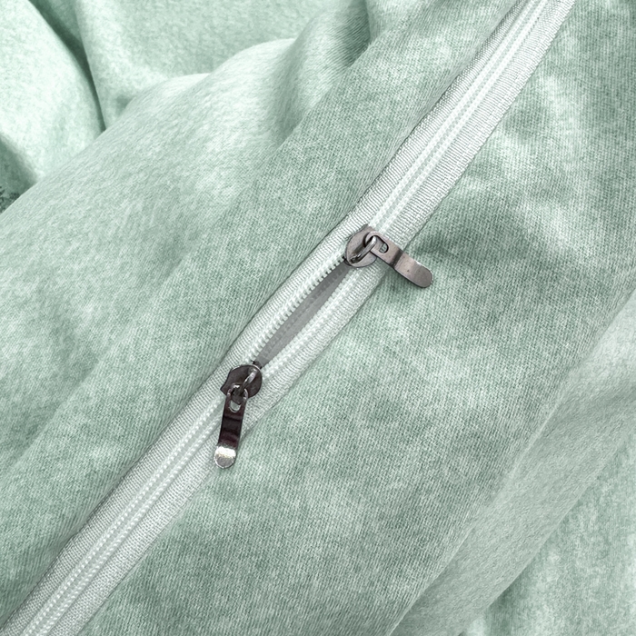 91家纺网 家纺一手货源 找家纺 昊翔家纺 2025新款全棉肌理纹磨毛绣花四件套套件 森沐-青茶绿