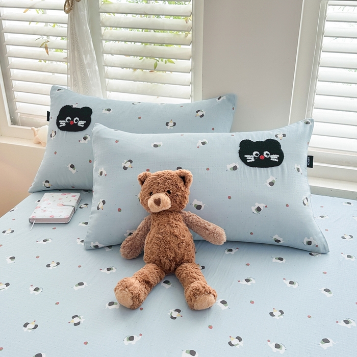 91家纺网 家纺一手货源 找家纺 （总）卡姿家纺 2025秋冬全棉双层纱-床笠三件套