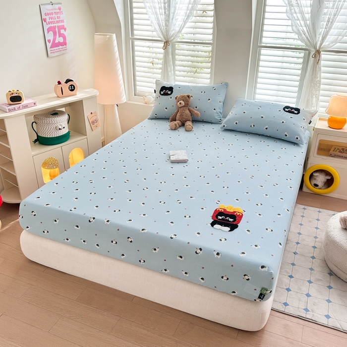 91家纺网 家纺一手货源 找家纺 （总）卡姿家纺 2025秋冬全棉双层纱-床笠三件套