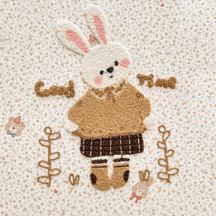 91家纺网 家纺一手货源 找家纺 卡姿家纺 2025秋冬全棉双层纱-床笠三件套 床笠-小兔贝莉