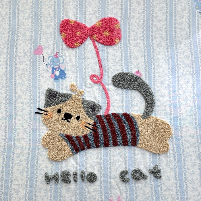 91家纺网 家纺一手货源 找家纺 卡姿家纺 2025秋冬全棉双层纱-床笠三件套 床笠-小猫球球