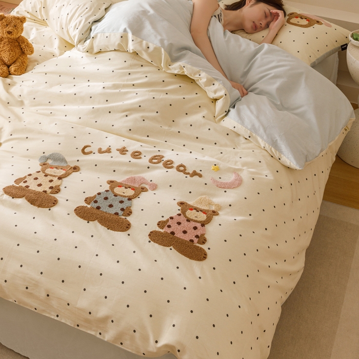 91家纺网 家纺一手货源 找家纺 （总）卡姿家纺 2025秋冬治愈系卡通萌趣系列四件套第二季