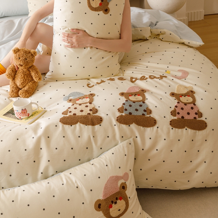 91家纺网 家纺一手货源 找家纺 （总）卡姿家纺 2025秋冬治愈系卡通萌趣系列四件套第二季