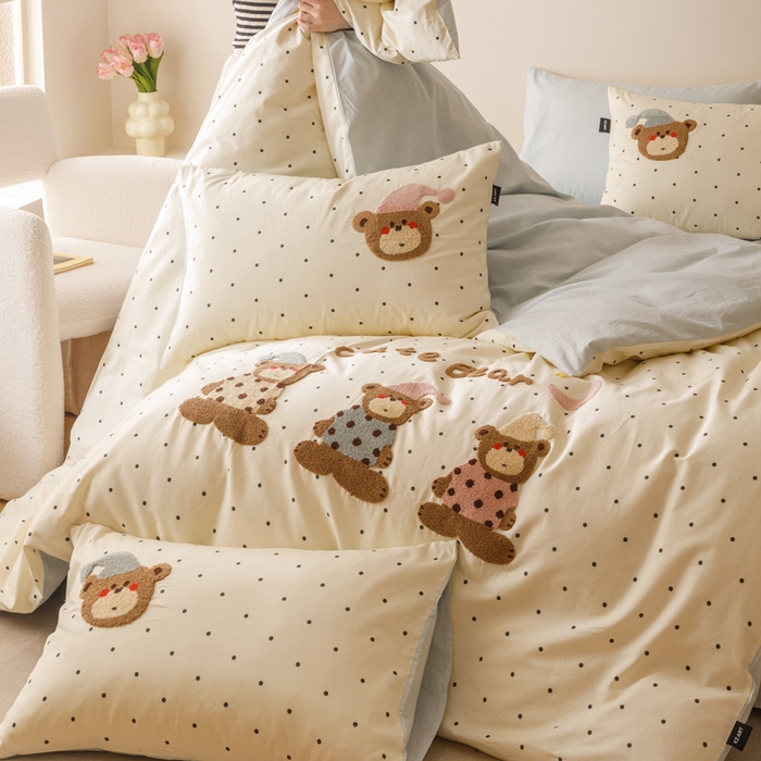 91家纺网 家纺一手货源 找家纺 （总）卡姿家纺 2025秋冬治愈系卡通萌趣系列四件套第二季