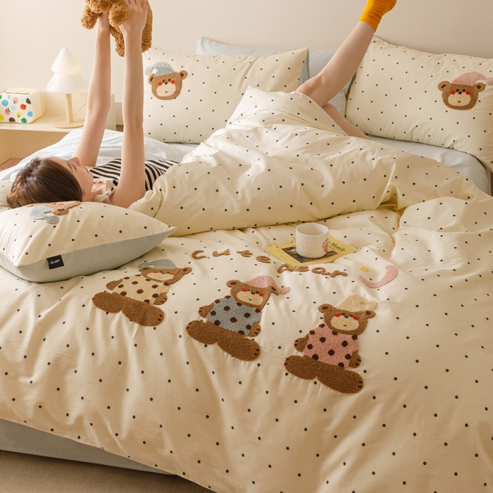 91家纺网 家纺一手货源 找家纺 （总）卡姿家纺 2025秋冬治愈系卡通萌趣系列四件套第二季