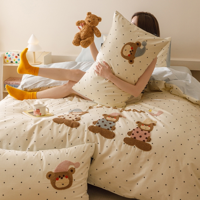 卡姿家纺 2025秋冬治愈系卡通萌趣系列四件套第二季 魔法小熊