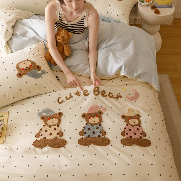 91家纺网 家纺一手货源 找家纺 （总）卡姿家纺 2025秋冬治愈系卡通萌趣系列四件套第二季