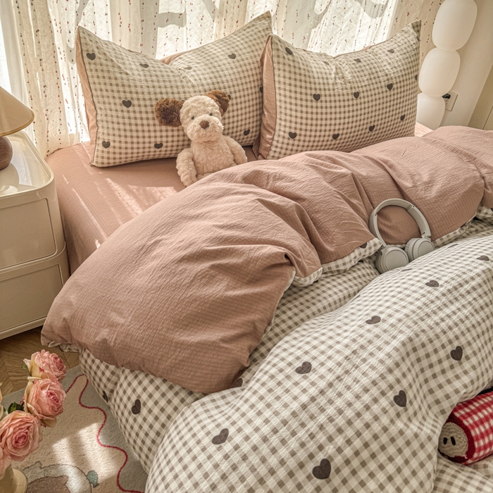 91家纺网 家纺一手货源 找家纺 （总）森璐家纺 2025新款云感双层纱卡通萌趣四件套