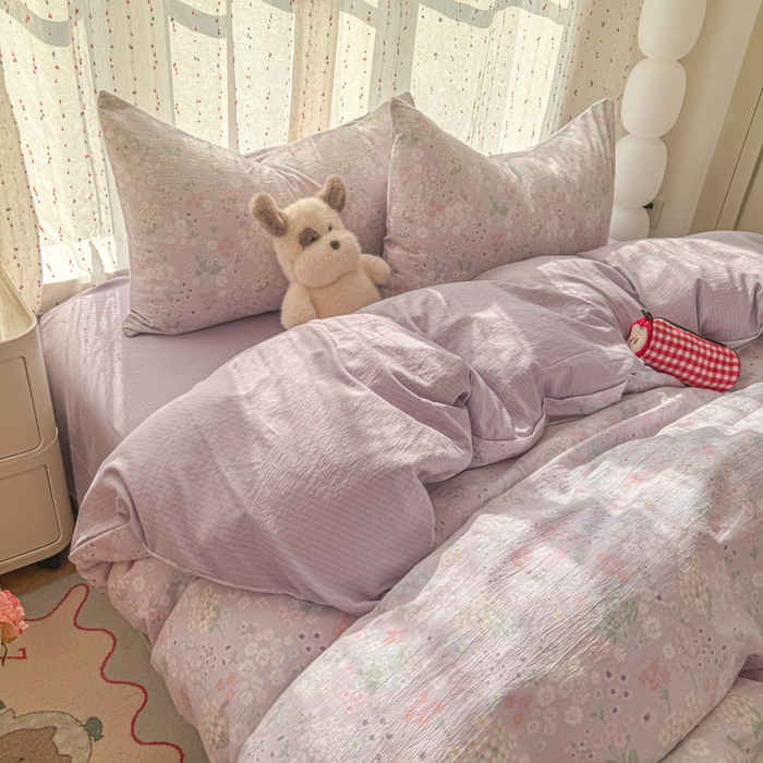 91家纺网 家纺一手货源 找家纺 （总）森璐家纺 2025新款云感双层纱卡通萌趣四件套