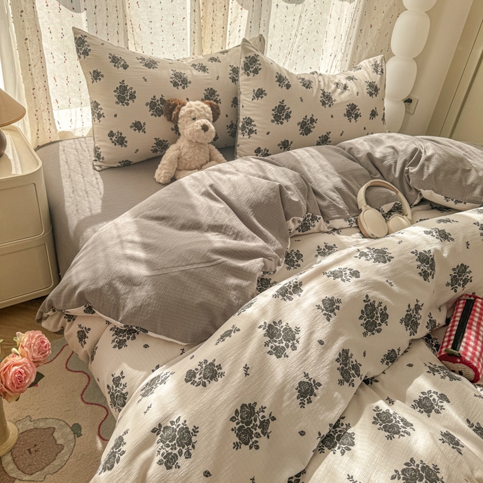 森璐家纺 2025新款云感双层纱卡通萌趣四件套 遇见-华尔兹