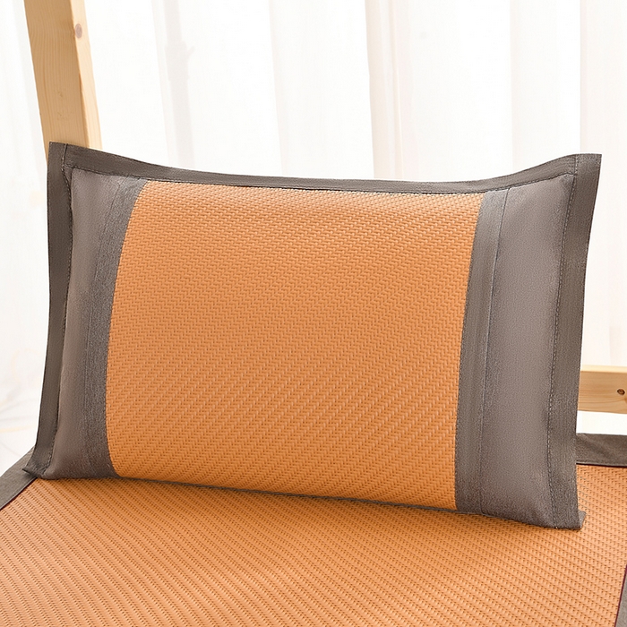 91家纺网 家纺一手货源 找家纺 小牛席业 2025新款PE冷感霸王藤凉席（经典包边款） 黄色