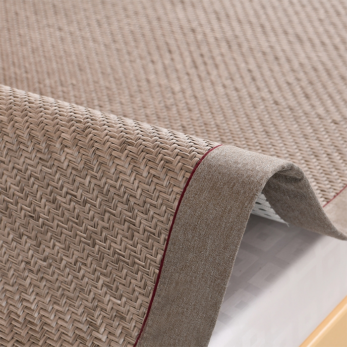 91家纺网 家纺一手货源 找家纺 小牛席业 2025新款PE冷感霸王藤凉席（经典包边款） 灰色