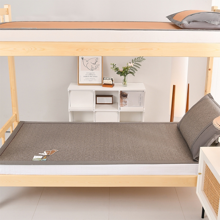 91家纺网 家纺一手货源 找家纺 小牛席业 2025新款PE冷感霸王藤凉席（经典包边款） 灰色