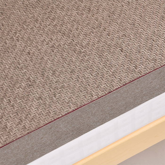 91家纺网 家纺一手货源 找家纺 小牛席业 2025新款PE冷感霸王藤凉席（经典包边款） 灰色