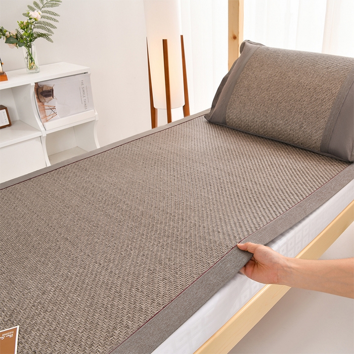 小牛席业 2025新款PE冷感霸王藤凉席（经典包边款） 灰色