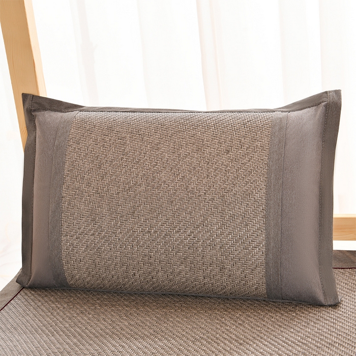 91家纺网 家纺一手货源 找家纺 小牛席业 2025新款PE冷感霸王藤凉席（经典包边款） 灰色