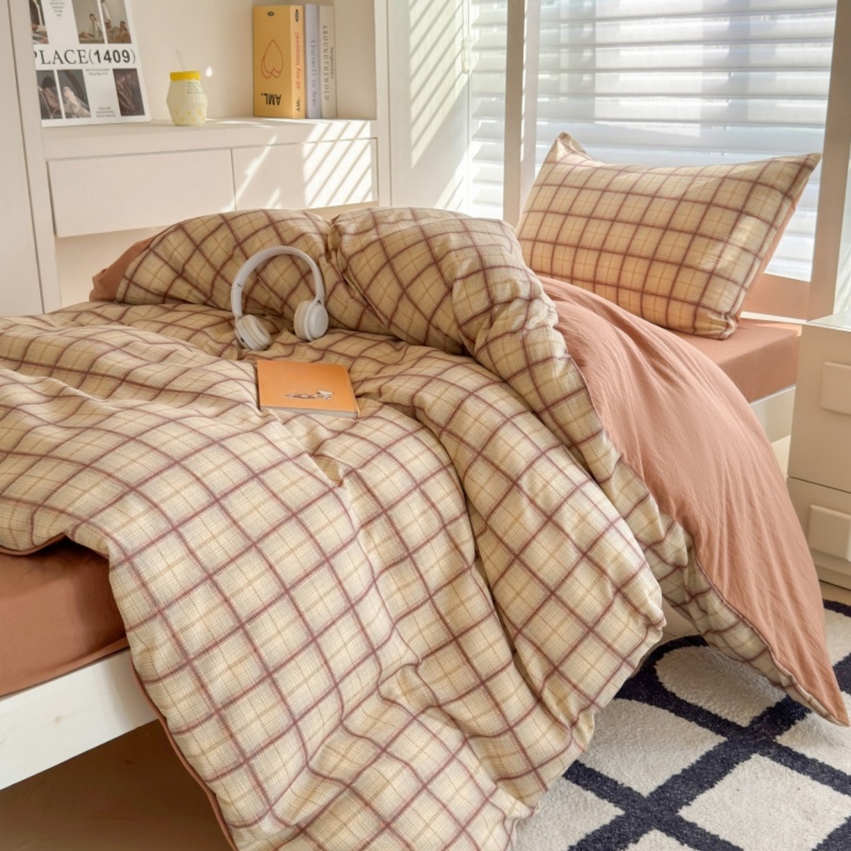 91家纺网 家纺一手货源 找家纺 （总）雨田家纺 2025新款A类汉麻双层纱学生宿舍三件套上下铺三件套