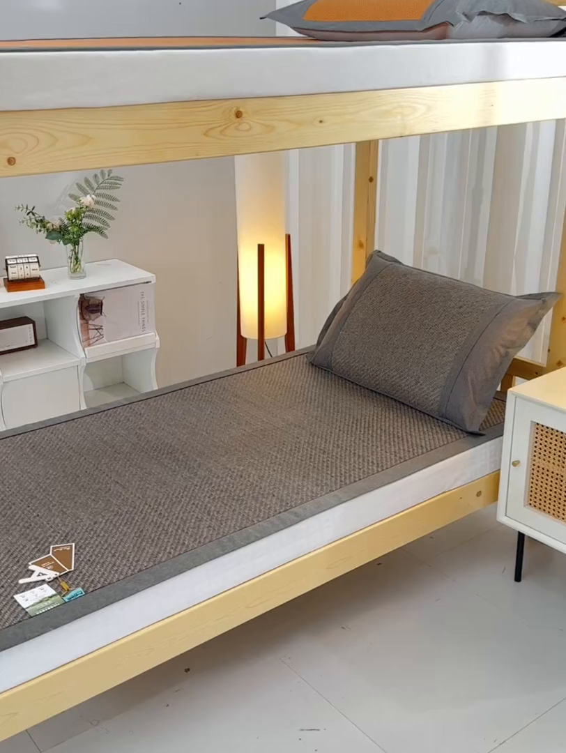 91家纺网 家纺一手货源 找家纺 小牛席业 2025新款PE冷感霸王藤凉席（经典包边款） 灰色