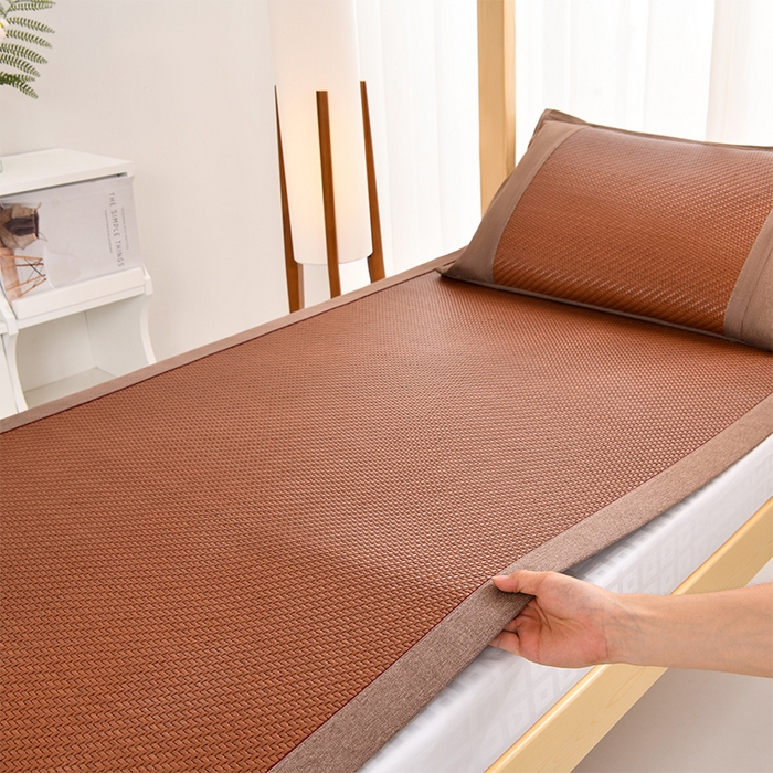 小牛席业 2025新款PE冷感霸王藤凉席（经典包边款） 咖色