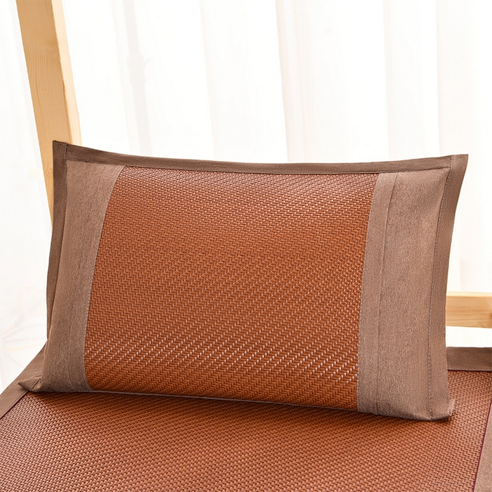 91家纺网 家纺一手货源 找家纺 小牛席业 2025新款PE冷感霸王藤凉席（经典包边款） 咖色