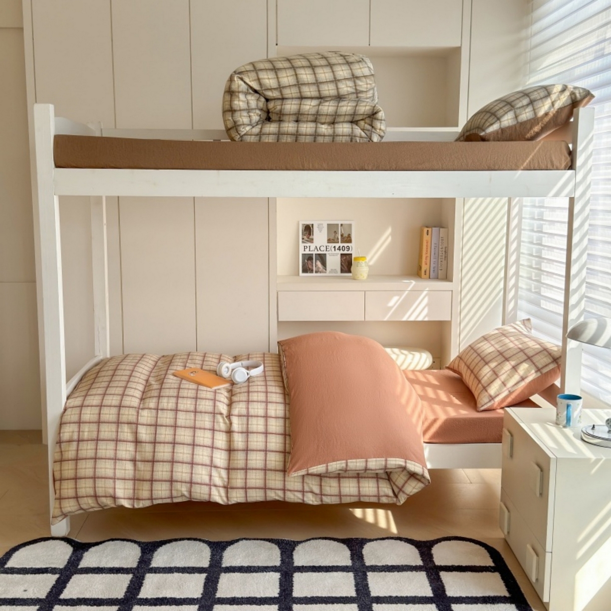 91家纺网 家纺一手货源 找家纺 雨田家纺 2025新款A类汉麻双层纱学生宿舍三件套上下铺三件套 初春