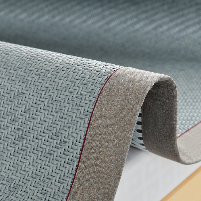 91家纺网 家纺一手货源 找家纺 小牛席业 2025新款PE冷感霸王藤凉席（经典包边款） 蓝色